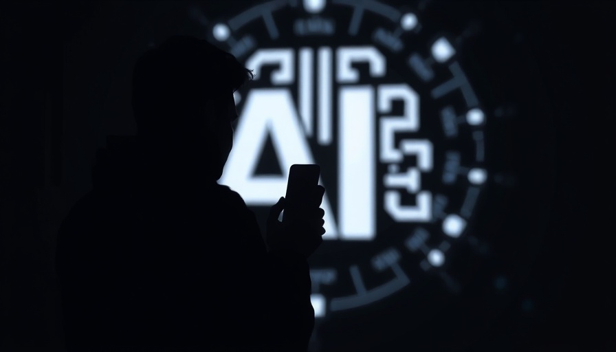 Silhouette of person analyzing AI logo, AI returns investment concept.