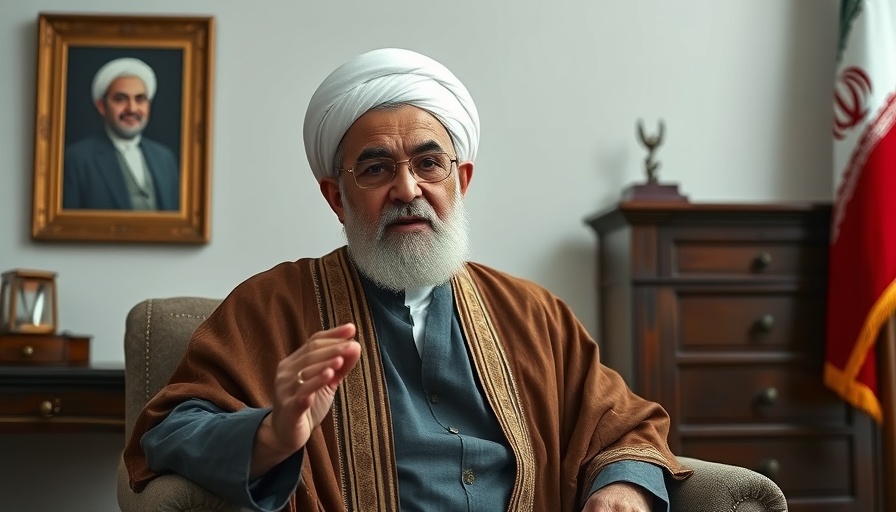 Iranian leader giving a speech related to US bombing of Iran.