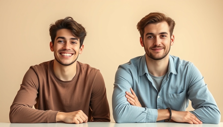 Two young men discussing business startup strategies at a table.