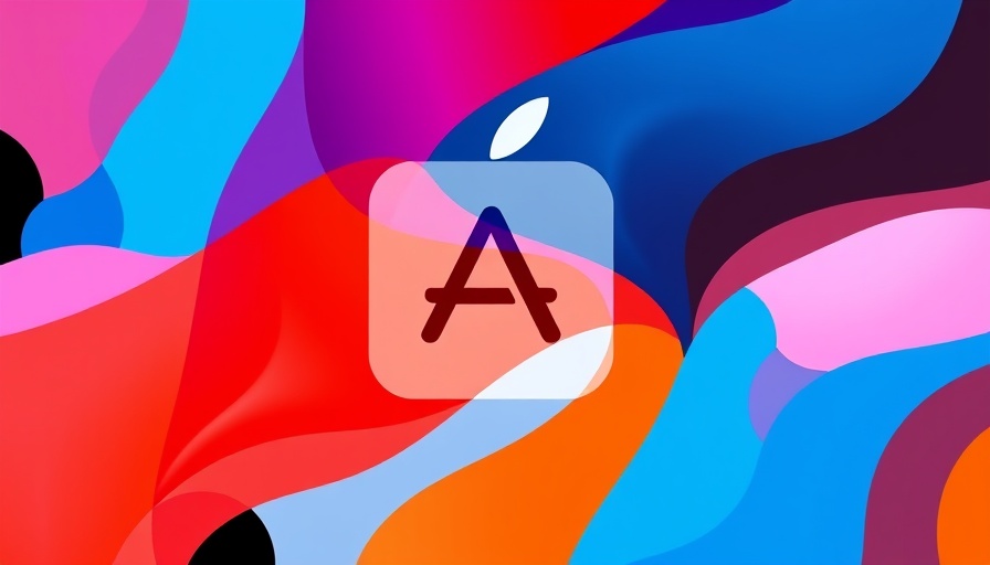 Colorful Apple App Store logo on vibrant abstract background