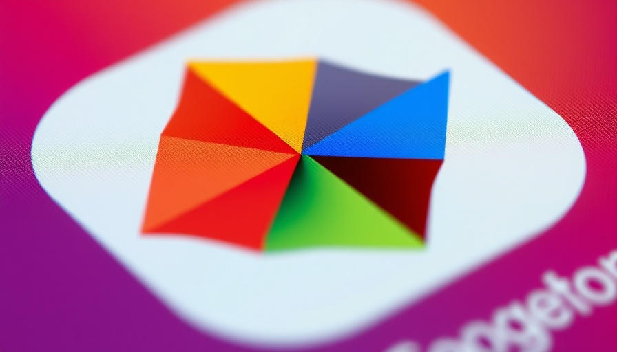 Close-up of Google Photos app icon on screen.