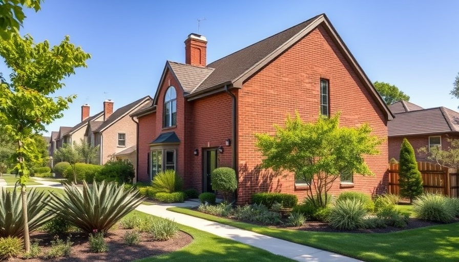 Brick house with garden, tips on how to find property lines.