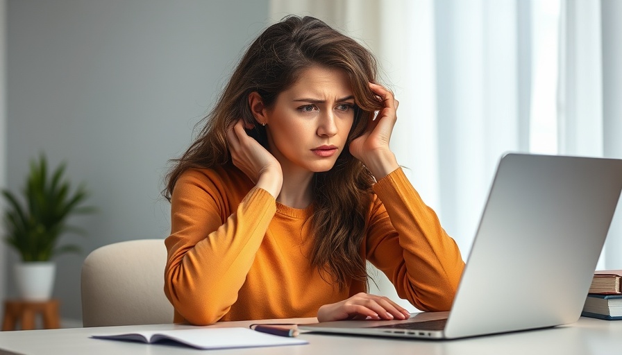 Young woman experiencing scanxiety and medical test results anxiety at home.