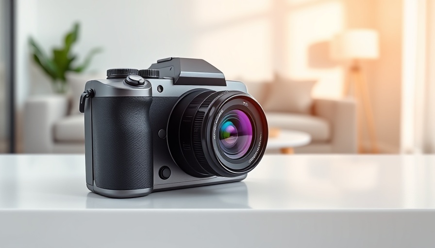 Modern pet camera on white surface, pet tech startup ideas focus.