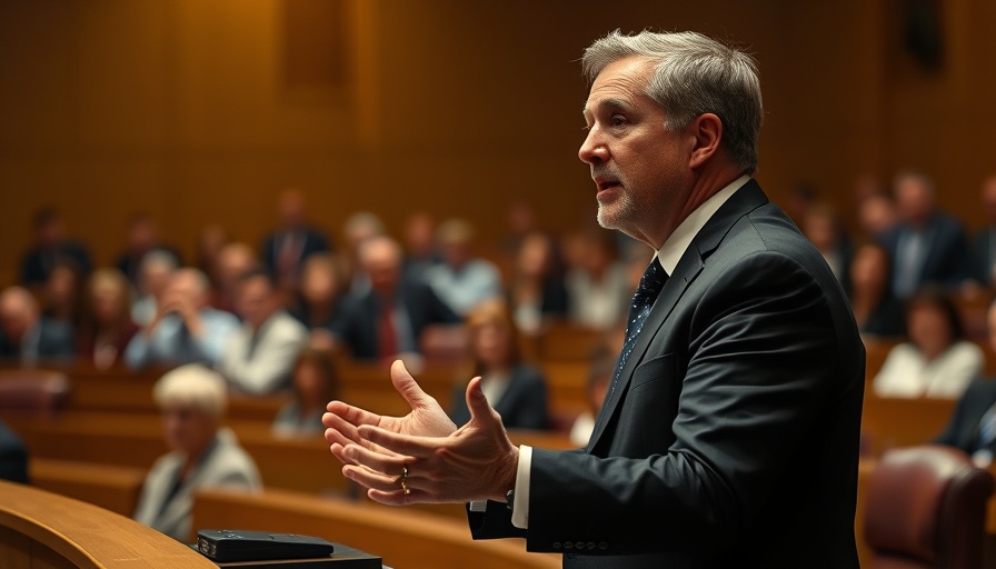 Professional speaker in a hearing, AI model training legal battles discussion.