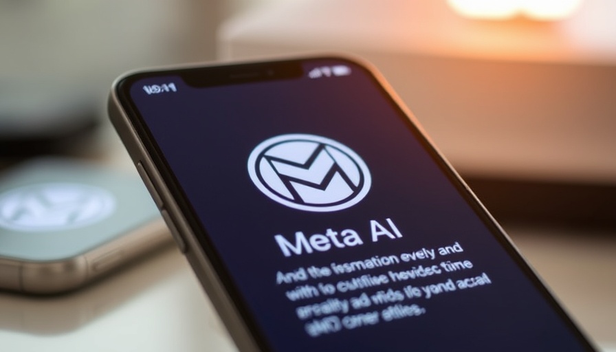 Meta AI logo showing on smartphone, related to Facebook AI camera roll access.