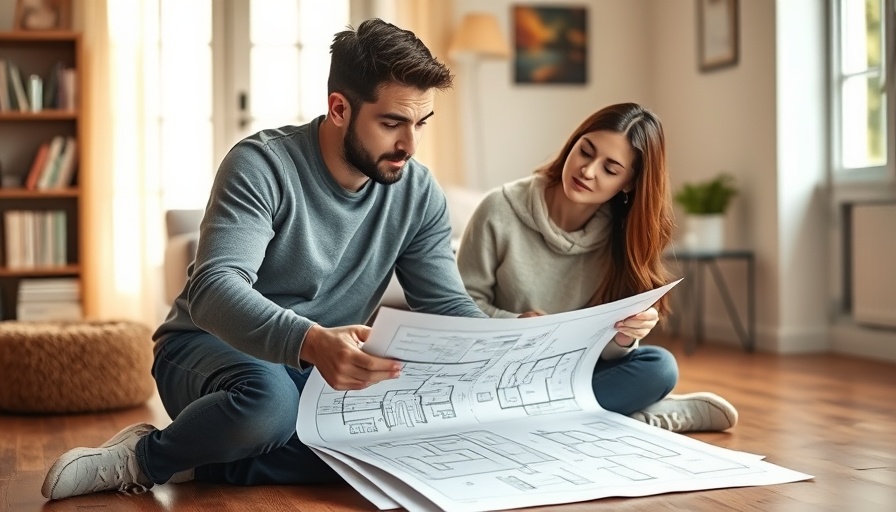 Couple reviewing plans for negotiating new construction homes.