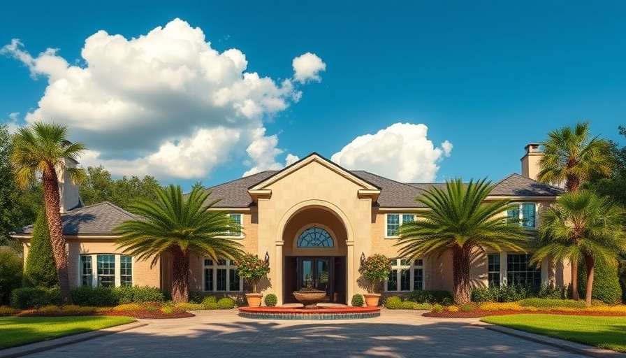 Elegant house representing seller concessions, surrounded by greenery.
