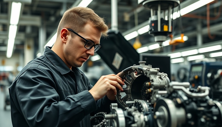Automotive technician in factory working on engine, Lotus factory closure reversal.