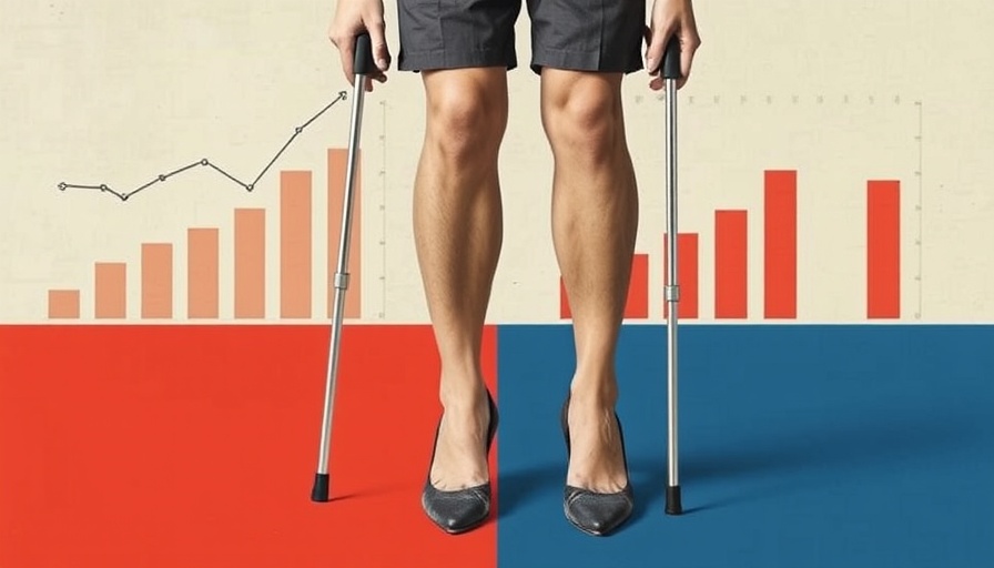 Symbolic image of UK welfare reform with legs and crutches.