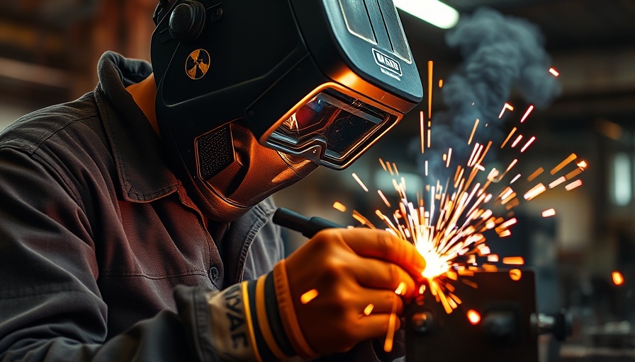 Welder enhancing U.S. manufacturing productivity in industrial setting