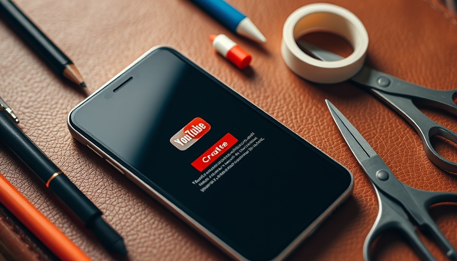 YouTube mobile video editor iOS launch screen on smartphone.