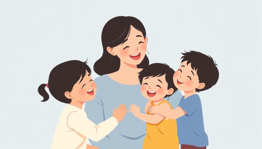 Illustration of mother and children symbolizing family venture capital.