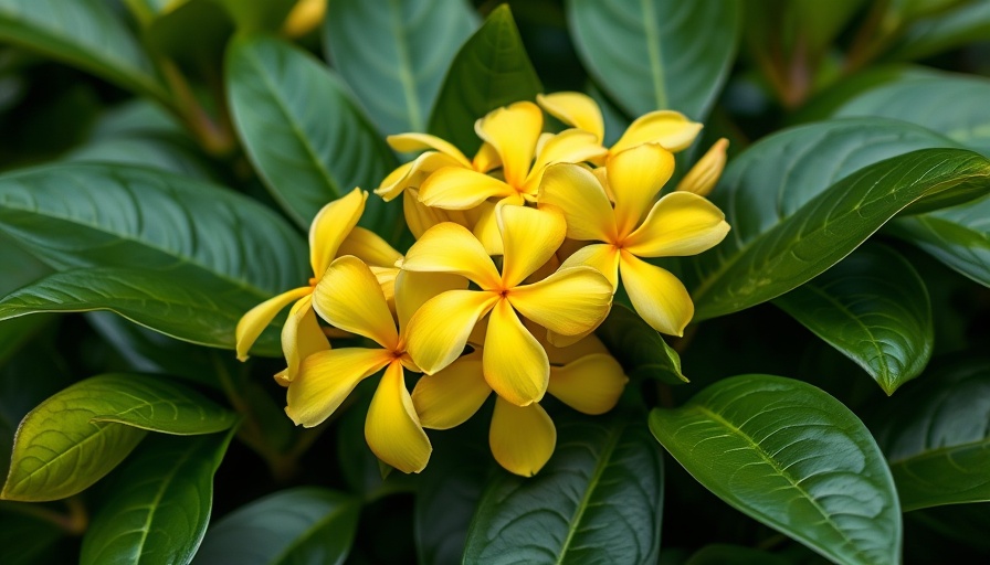 Close-up of vibrant yellow jasmine flowers and green leaves, Italian jasmine care.