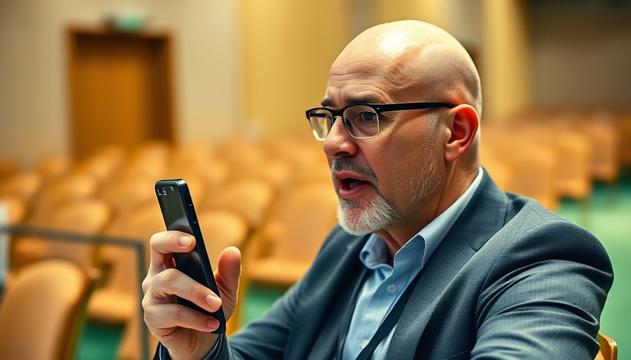 Man at conference speaking on photography tips.