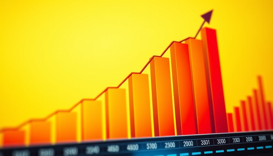 Stock market news illustration with growth chart.