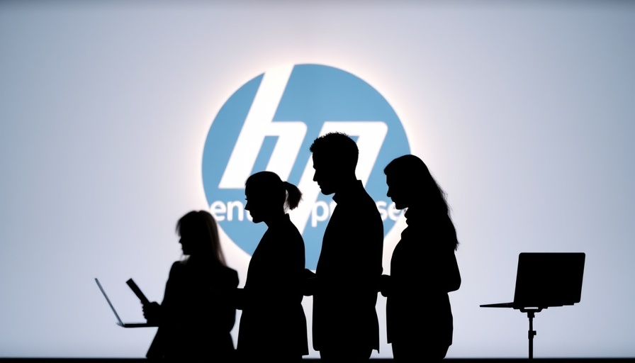 Professional silhouettes in front of Hewlett Packard Enterprise logo, concept of Europe credit ecosystem investment strategies.