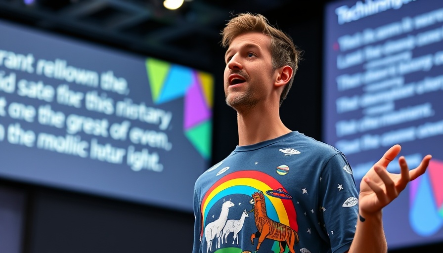 Speaker at tech event wearing colorful shirt, related to Sam Altman’s World project