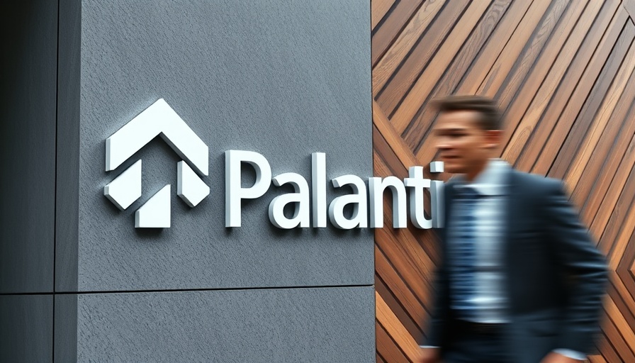 Palantir logo on building, US stock market recovery