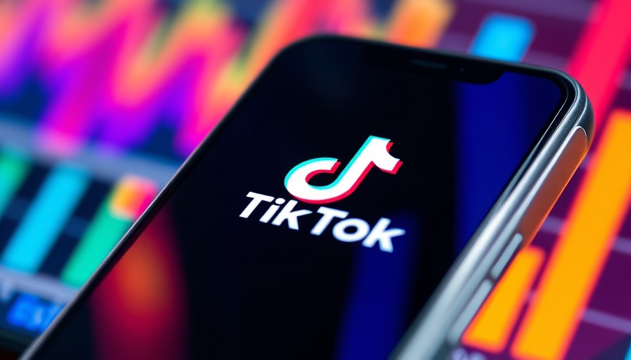 TikTok logo on phone amidst colorful graphs, Trump TikTok buyer news.