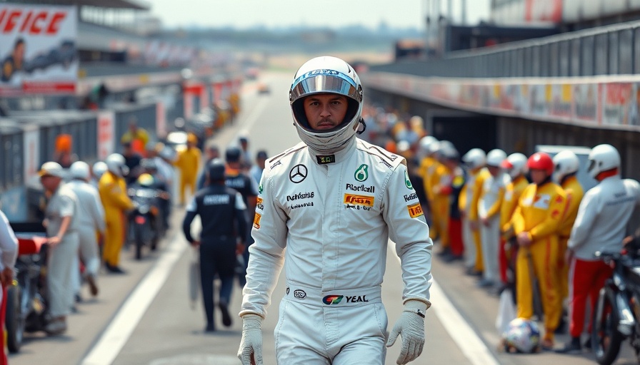 Apple's F1 box office success: race car driver in white suit.