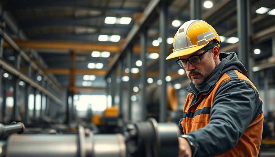 Worker operating machinery in industrial setting highlighting coal concerns.