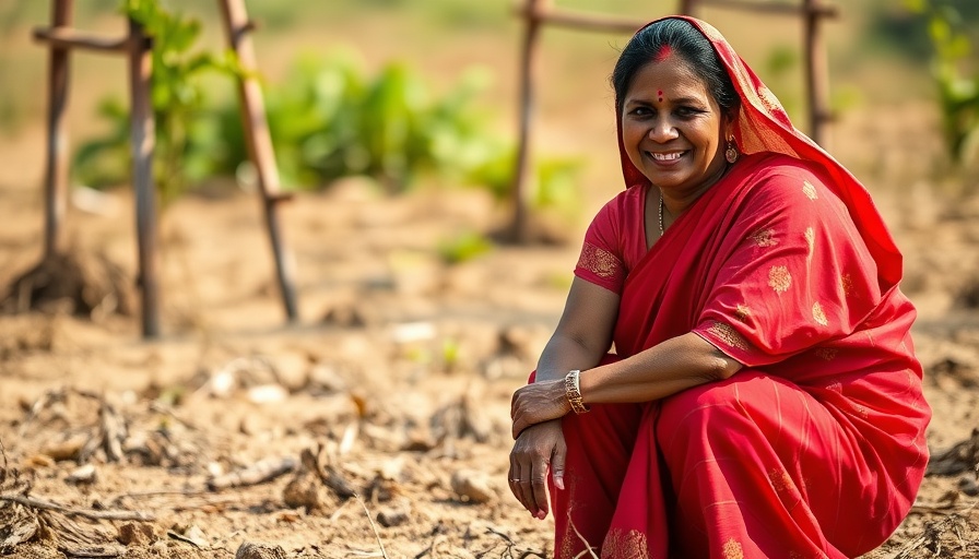 Woman on dry farmland suggests Modi water scheme fails.