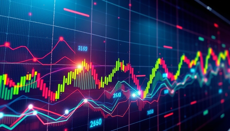 Financial chart comparison of S&P 500 and InvestingPro in vibrant digital style.