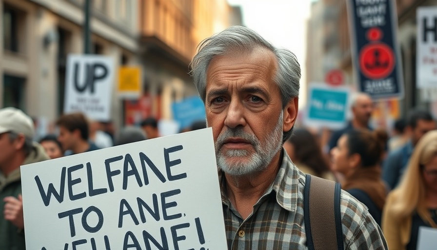 Protest highlighting UK welfare reforms increasing poverty rates