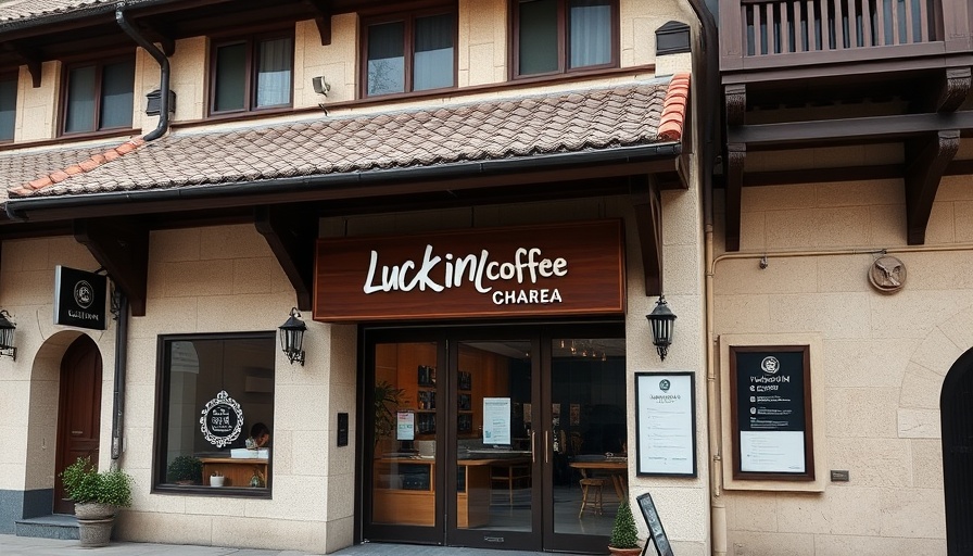Luckin Coffee storefront blending modern and traditional architecture