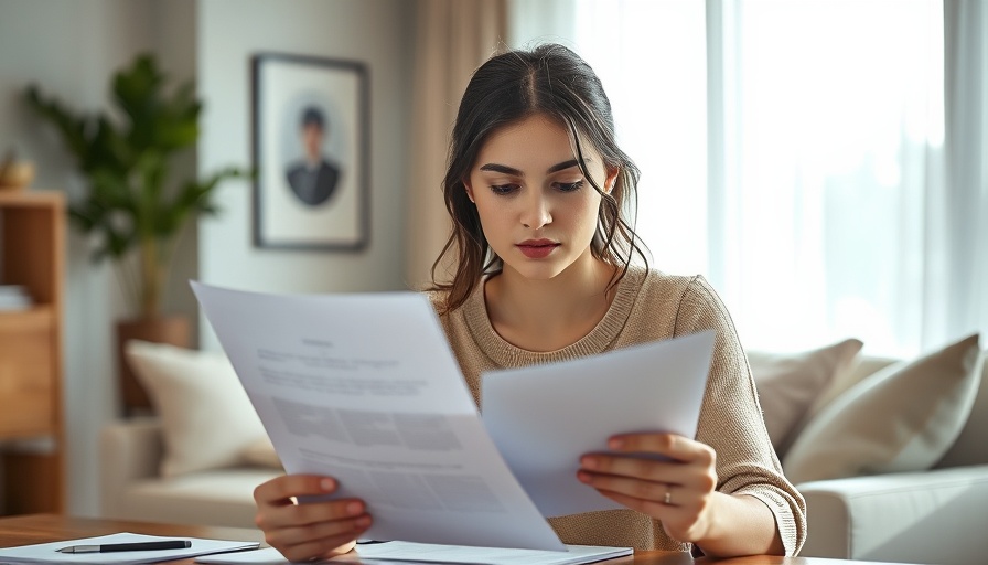 Young woman contemplating paperwork at home. How long to keep paperwork after selling a house.