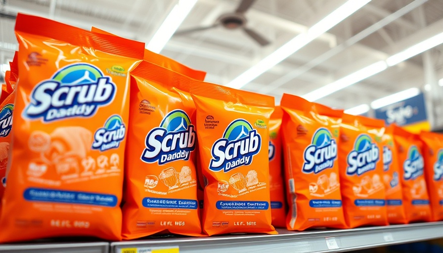 ScrubDaddy packages on store shelf showing branding for how to use a ScrubDaddy.