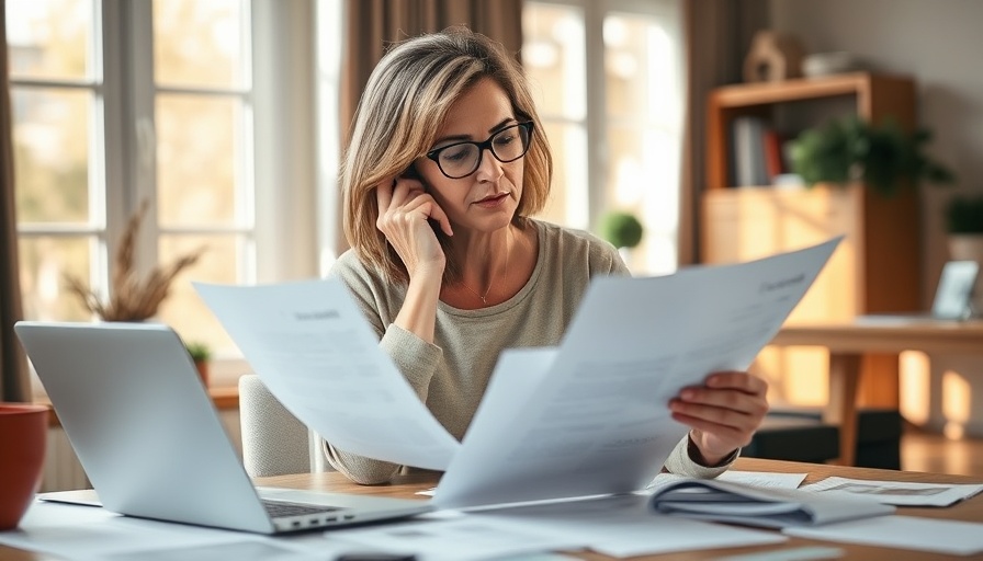 Woman focused on financial planning after divorce at home.