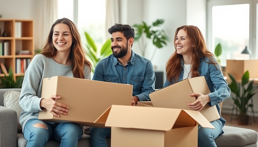 Young adults unpacking boxes in new home, relating to 'how many people can be on a mortgage'.