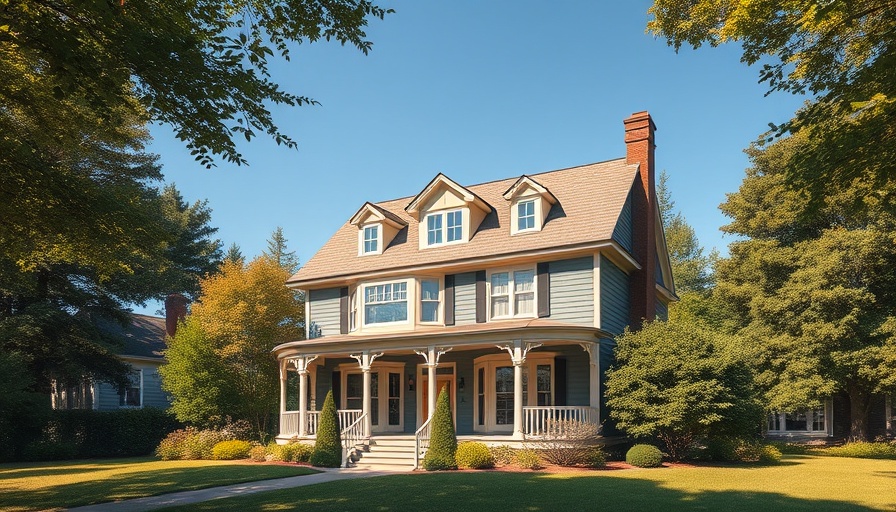 Charming suburban house under a clear blue sky