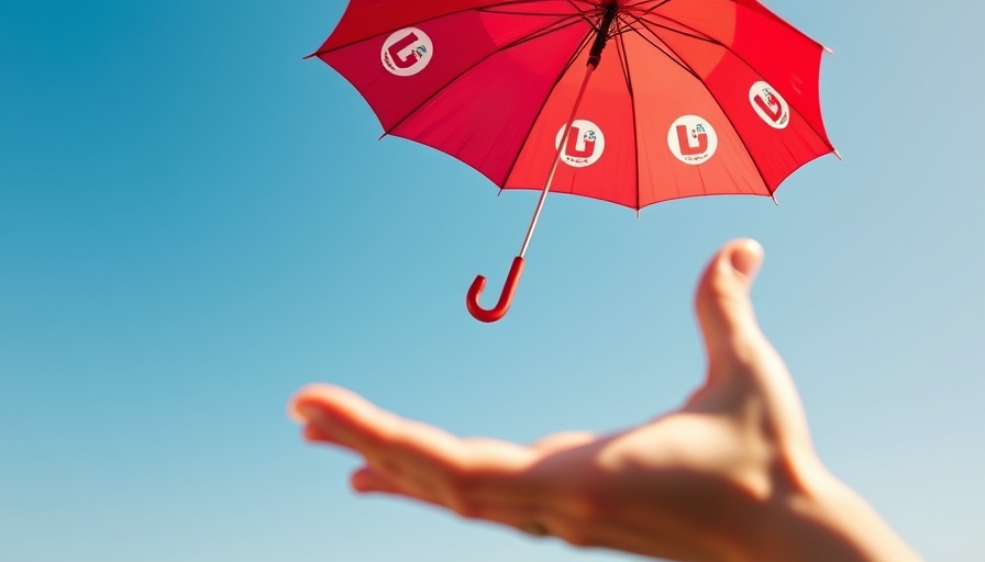 Red Labour umbrella flying, symbolizing Keir Starmer Labour Party leadership.