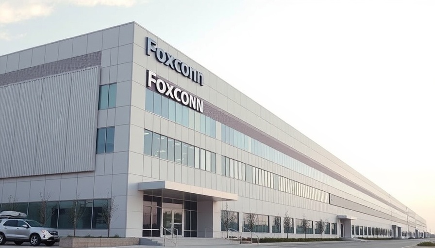Foxconn building facade under clear skies