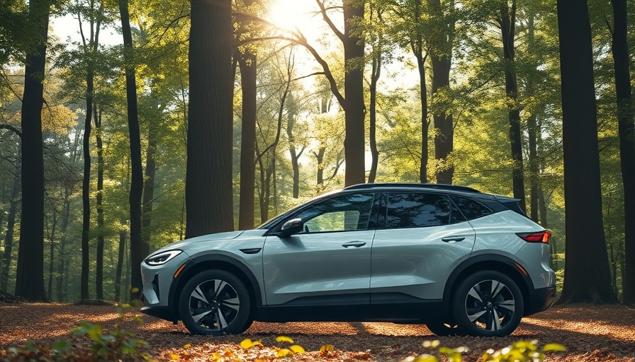 Rivian SUV in woodland highlighting sales update struggles.
