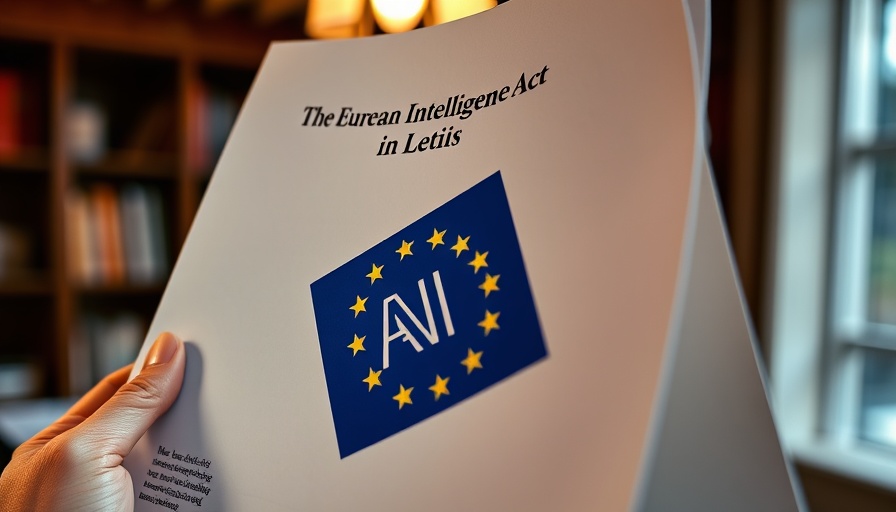 Close-up of EU Artificial Intelligence Act document related to AI regulation investment strategies.