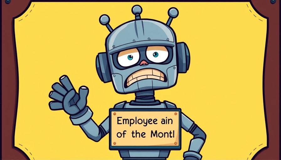 Cartoon robot as Employee of the Month, questioning AI's impact.