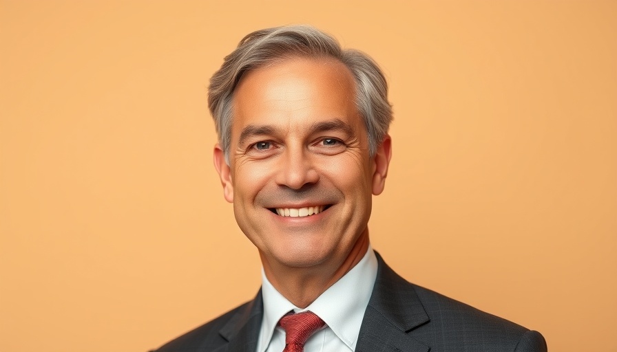 Middle-aged man smiling confidently against a beige background.