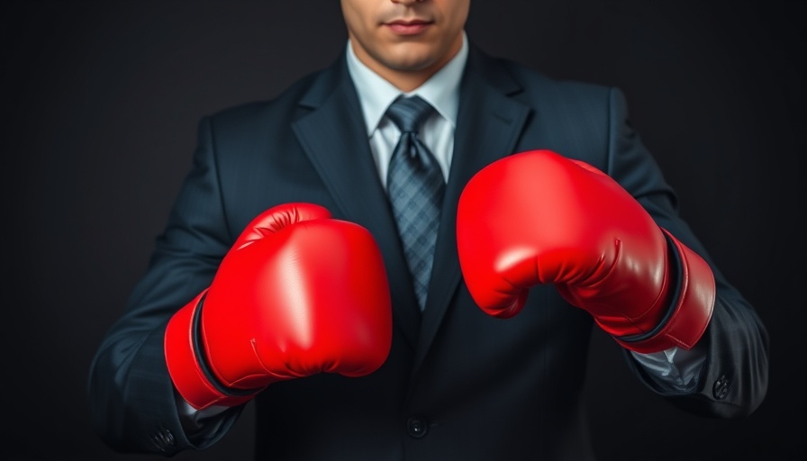 Businessperson with boxing gloves symbolizing AI job predictions competitiveness