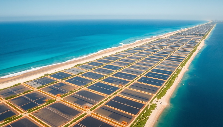 Aerial view of sustainable aquaculture facility in Indonesia.