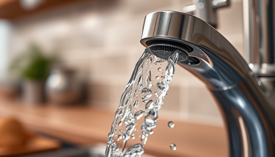 Water flowing from a faucet, highlighting concerns about radioactivity in groundwater.