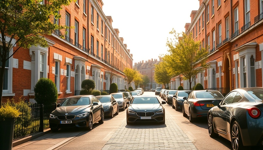 Charming residential street with luxury cars, highlighting the foreign residents economic impact.