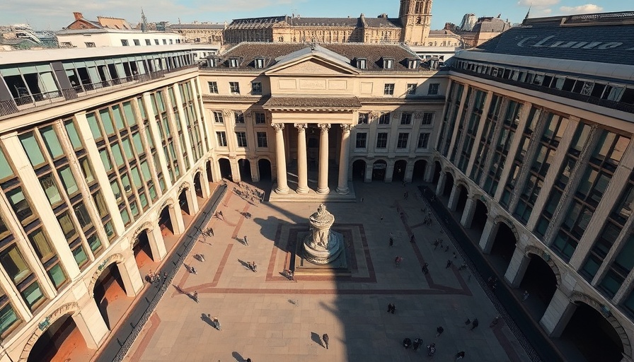 Aerial view of London Stock Exchange, modern design.