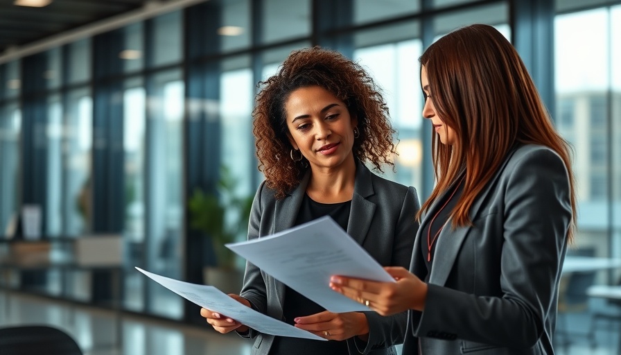 Professional women discussing documents, illustrating accounting talent shortage.