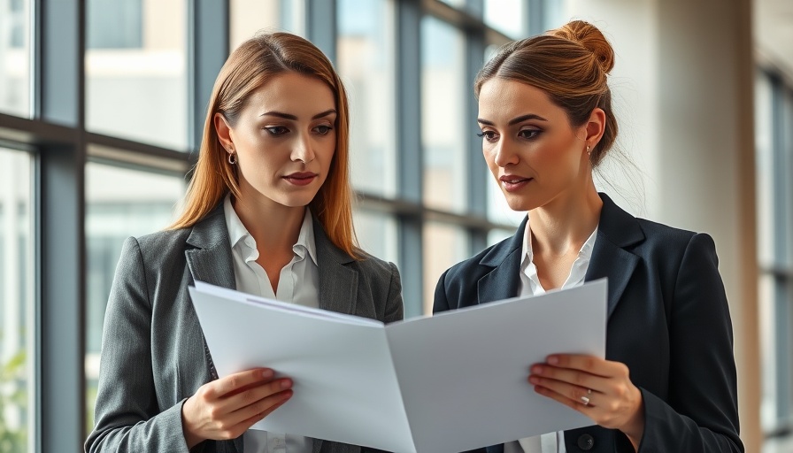 Two professionals discussing documents in an office, highlighting accounting talent shortage.