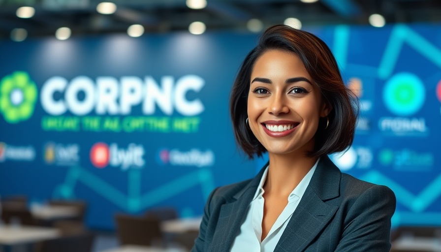 Business startup event with professional female speaker smiling