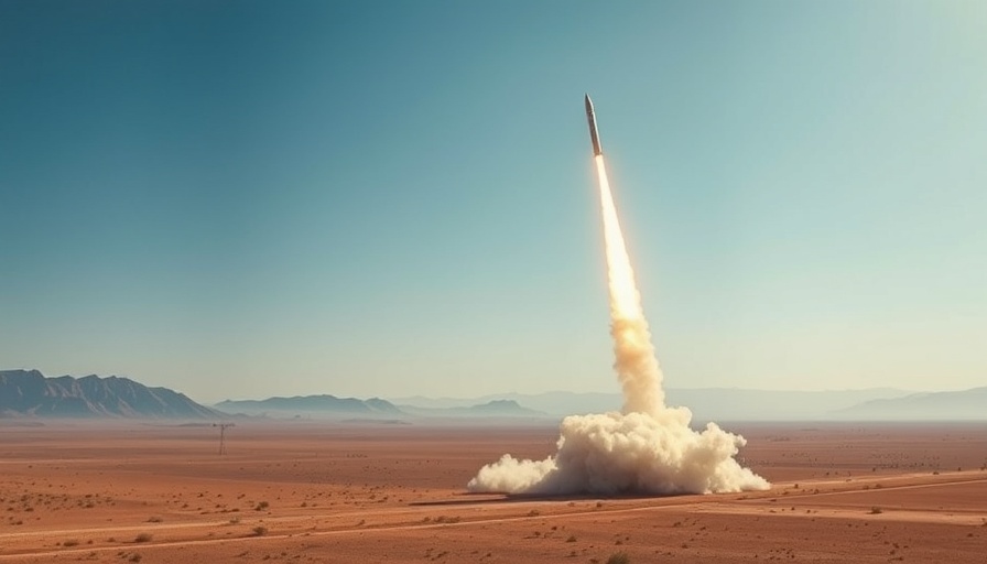 Missile launch in desert setting, related to hypersonic weapons startup funding.